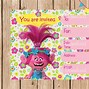 Image result for Trolls Party Invitations