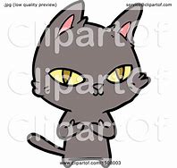 Image result for Black Cartoon Cat Staring into the Distance