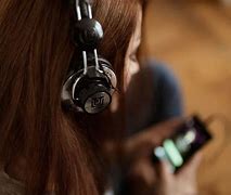 Image result for Girl with Headphones Listening Music