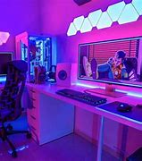 Image result for Gaming Setup LED Lights Desk