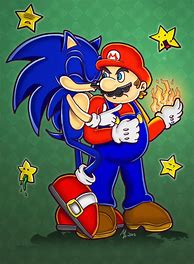 Image result for Mario Kissing Sonic Meme