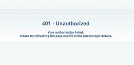 Image result for 401 Error Message