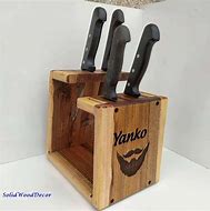 Image result for Custom Wooden Single Kitchen Knife Holder