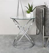 Image result for Chrome and Glass Side Tables