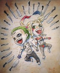 Image result for Chibi Joker and Harley Quinn Drawings