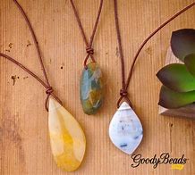 Image result for Leather Necklace Cord with Emerald Pendant
