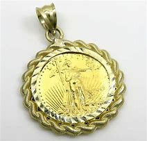 Image result for Real 10K Gold Coin Pendant