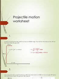 Image result for Projectile Motion Worksheet Answers
