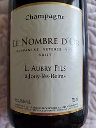 Image result for L Aubry Champagne Nombre d'Or Sable Blanc Blancs Brut Campanae Veteres Vites