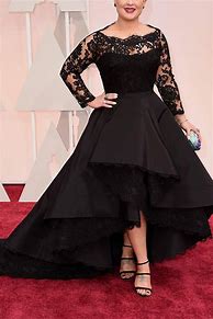 Image result for Black Plus Size Long Evening Dresses