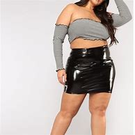 Image result for Fashion Nova Plus Size Leather Skirts