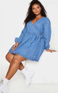 Image result for Plus Size Long Jean Dress