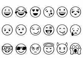 Image result for Printable Black and White Emojis