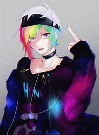Image result for Crazy Anime Boy with Rainbow Hair