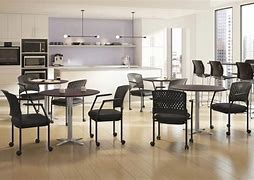 Image result for Black and Stainless Breakroom Table 24 X 36