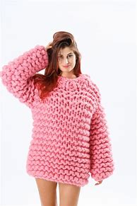 Image result for Chunky Pink Wool Sweater
