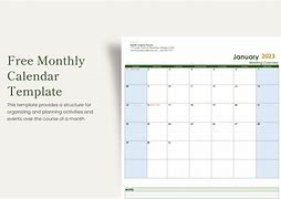 Image result for Free Monthly Calendar Template Excel