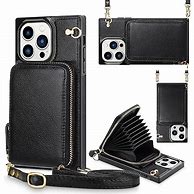 Image result for Leather iPhone 13 Case with Card Holder