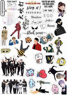 Just some BTS stickers 💜 | Scrapbook stickers printable, Cute stickers, Bts drawings