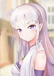 Image result for Anime Girl with White Hair Elf