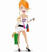 Image result for Cartoon Women Shopping