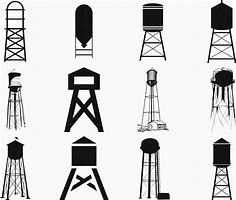 Image result for Water Tower Clip Art Black and White