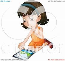 Image result for Girl On iPad Cartoon