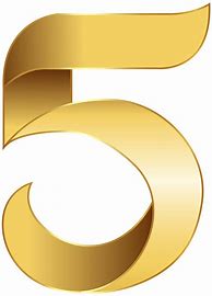 Image result for Transparent Gold Number 5