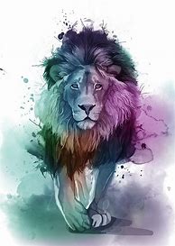 Image result for Watercolor Lion Art