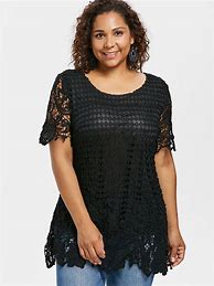Image result for Plus Size Black Lace Blouse