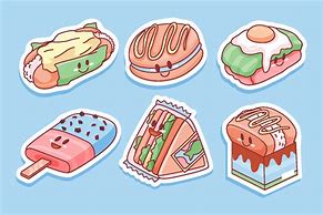 Image result for Cute Cartoon Food Stickers