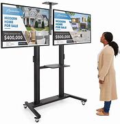 Image result for Dual TV Stand with Wheels