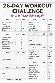 Image result for 28 Day Workout Challenge