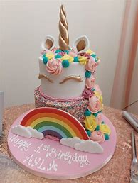 Image result for Two Layer Unicorn Cake