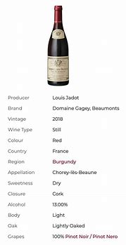Image result for Louis Jadot Chorey Beaune Beaumonts Gagey