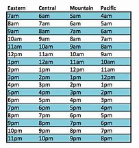 Image result for Time Zone Conversion Chart Printable