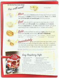 Image result for Cake Mix Box Instructions