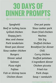 Image result for Dinner Foods List