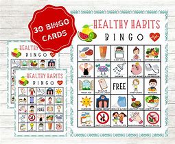 Image result for Healthy Habits Bingo Card
