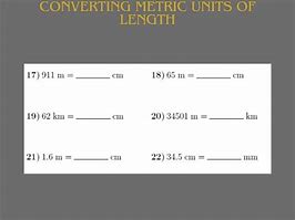 Image result for Metric Units of Length Worksheet