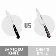 Image result for Santoku vs Chef Knife