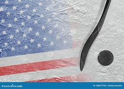 Image result for Ice Hockey Stick and Puck American Flag