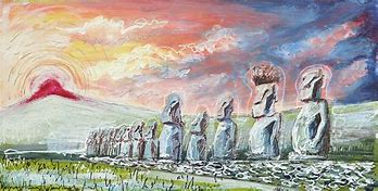 Image result for Easter Island Painting