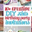 Image result for Creative Birthday Invitations