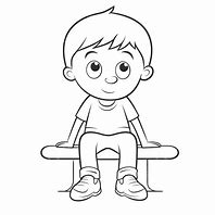 Image result for Black and White Clip Art Kids Sitting