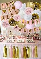Image result for Rose Gold Baby Shower Decorations