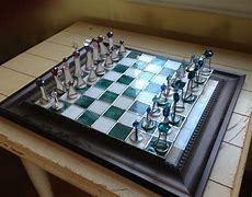 Image result for Obbsidian and Glass Chess Set