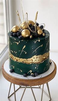 Image result for Emerald Green and Gold Birthday Cake