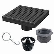 Image result for Flush Mount Plastic 6In Channel Shower Drain with Cover