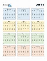 Image result for Calendar for 2033